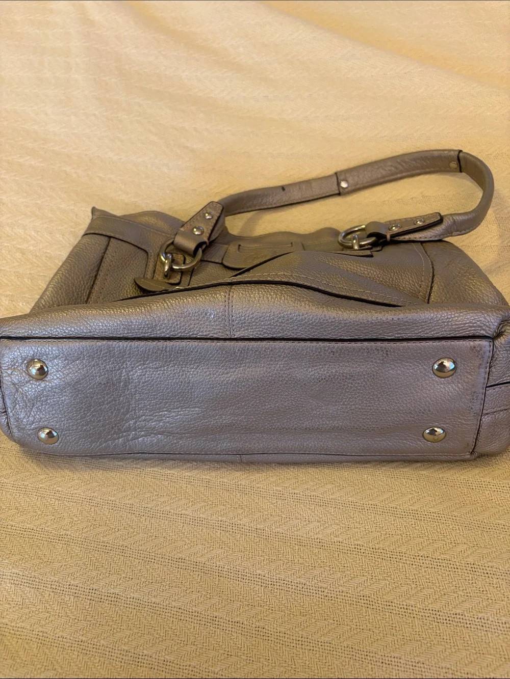Coach Gray Leather Hand Bag Purse
